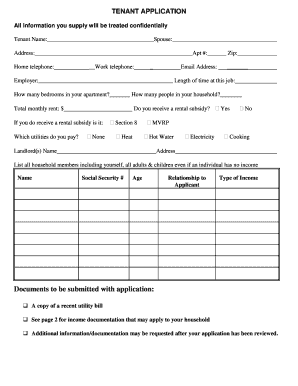 Tenant Application Form