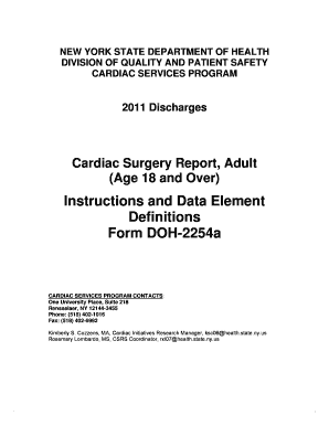 New York Cardiac Surgery Report Form