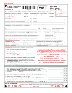 Ohio School District Income Tax Return