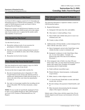 USCIS Genealogy Index Search Request Form