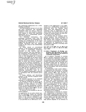 IRS Withholding Certificate Application