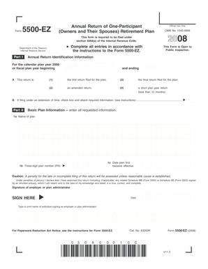 Form 5500-EZ Annual Return