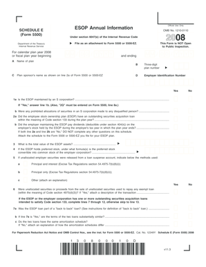 Schedule E ESOP Annual Information Form 5500