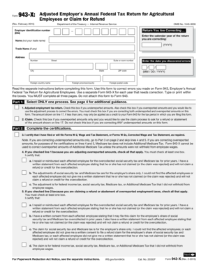 Form 943-X Adjusted Employer’s Annual Federal Tax Return