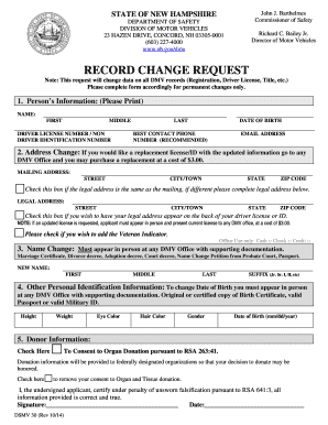 New Hampshire Record Change Request