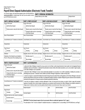 Michigan Payroll Direct Deposit Authorization
