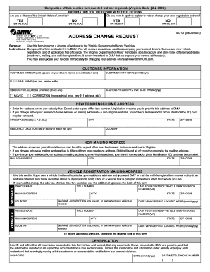 Virginia Address Change Request Form