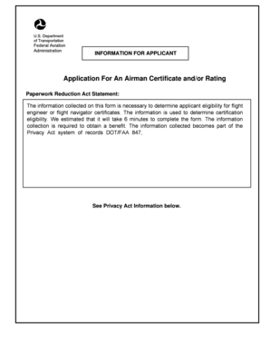 FAA Airman Certificate Application