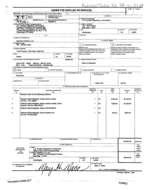 US Federal Purchase Order for Software