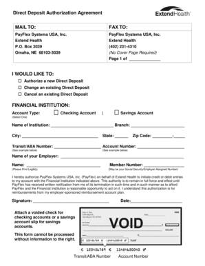 Direct Deposit Authorization Agreement