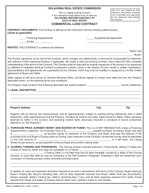 Oklahoma Commercial Land Contract