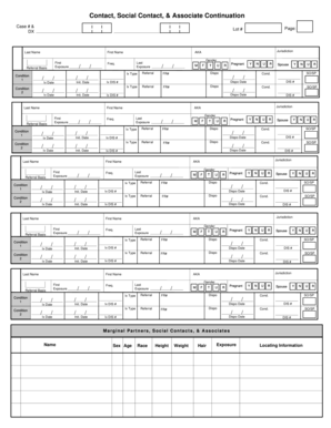 Contact, Social Contact, & Associate Continuation Form