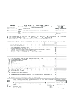 US Partnership Tax Return Form 1065