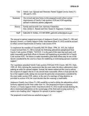 California Spousal and Partner Support Order