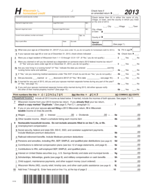 Wisconsin Homestead Credit Form 2013