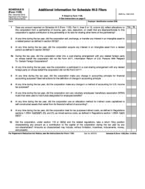 Schedule B Form 1120 Additional Information