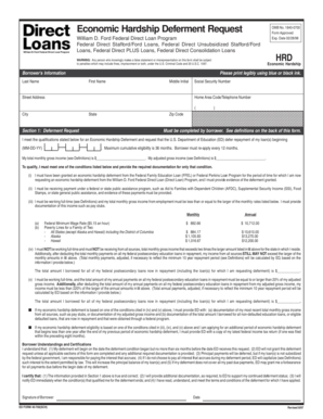 Economic Hardship Deferment Request Form
