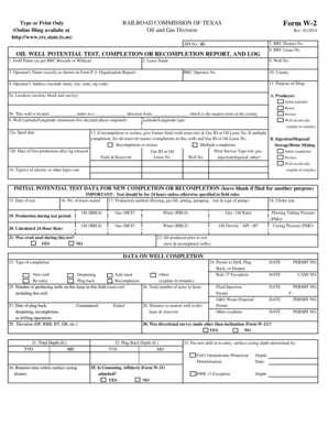 Oil Well Potential Test Completion Report