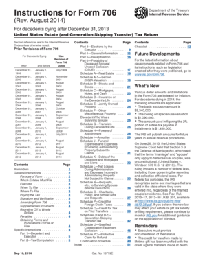 Form 706 US Estate Tax Return