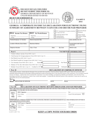Georgia Corporate Income Tax Declaration