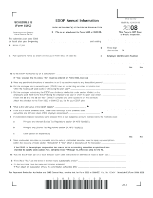 Schedule E ESOP Annual Information Form 5500
