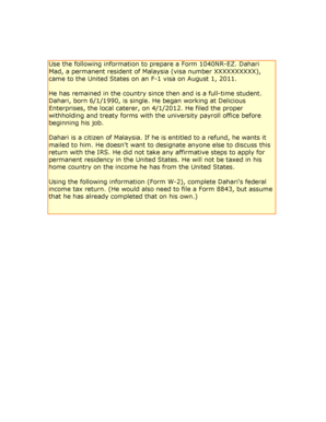 Form 1040NR-EZ US Nonresident Alien Tax Return