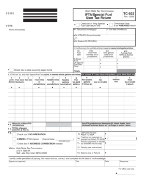 Utah IFTA/Special Fuel Tax Return