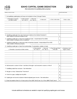Idaho Capital Gains Deduction Form