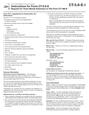 New York State Tax Extension Form CT-5.9-E