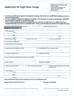 Alaska Legal Name Change Application