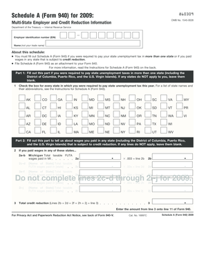 Schedule A (Form 940) for 2009