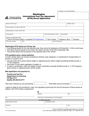 Washington IFTA Decal Application