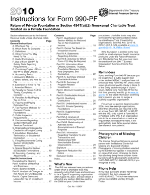 Instructions for Form 990-PF