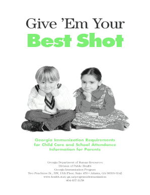 Georgia Immunization Certificate for Child Care and School Attendance