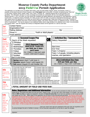 Monroe County Field Use Permit Application