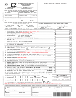 Delaware Individual Resident Income Tax Return