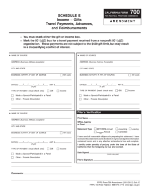 California Form 700 Amendment Schedule E