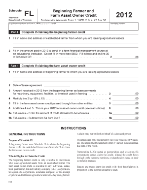 Wisconsin Beginning Farmer and Farm Asset Owner Credit Form