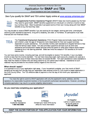 Arkansas SNAP and TEA Application