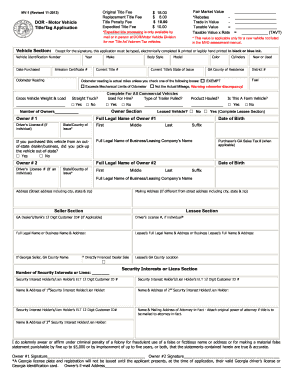 Georgia Title/Tag Application