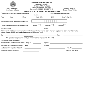 New Hampshire Vehicle Identification Verification