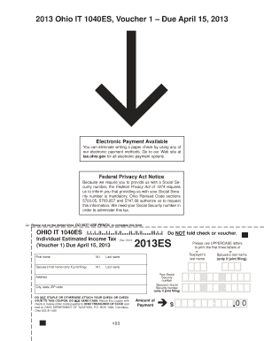 Ohio IT 1040ES Estimated Tax Voucher