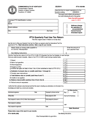 Kentucky IFTA Quarterly Fuel Use Tax Return