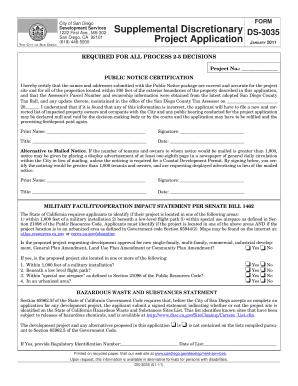 San Diego Development Services Project Application