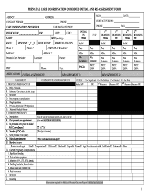 Prenatal Care Coordination Form