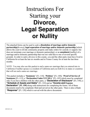 California Divorce Petition and Summons