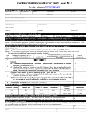 Unified Carrier Registration Form 2015