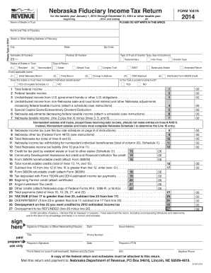 Nebraska Fiduciary Income Tax Return Form 1041N
