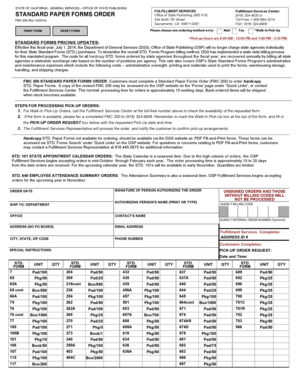 California Standard Paper Forms Order