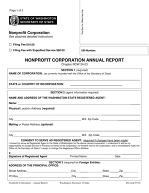 Washington Nonprofit Annual Report
